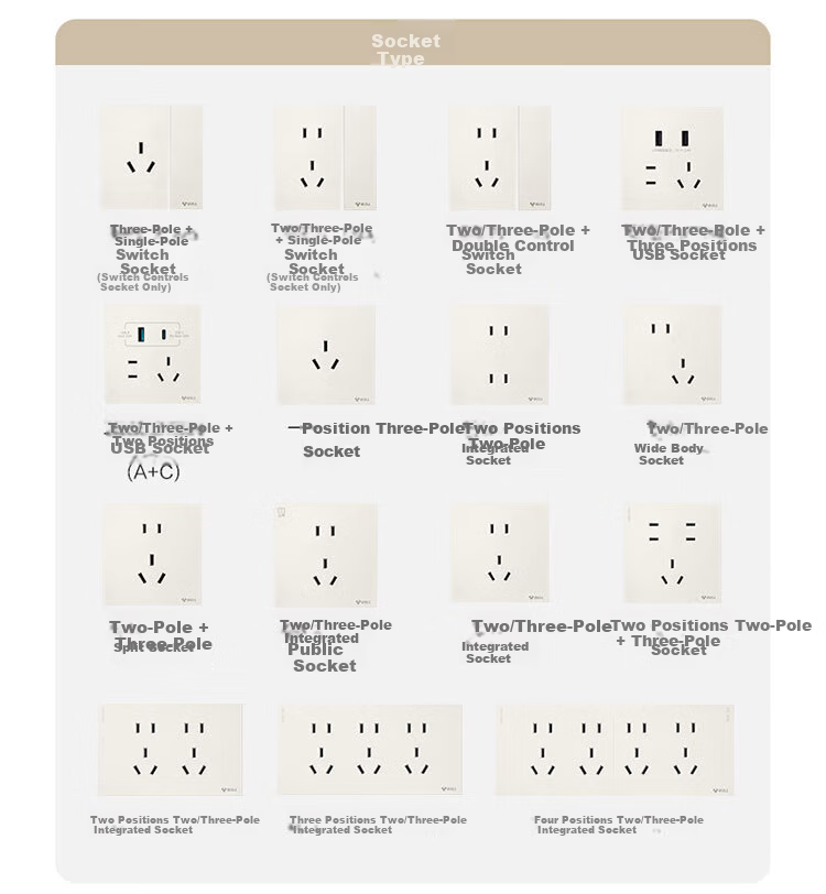 BULL G57 Butterfly Ultra-Thin 10A Seven-Hole Large Panel Socket G57Z323 Floral White Flush Mount Socket 23
