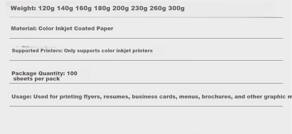 ZHIYIN A5 Coated Paper Inkjet Printing Paper Business Cards Menus Glossy Double-Sided Photo Paper White Card Cover Paper Glossy Photo Paper Color Inkjet Paper 120g 5