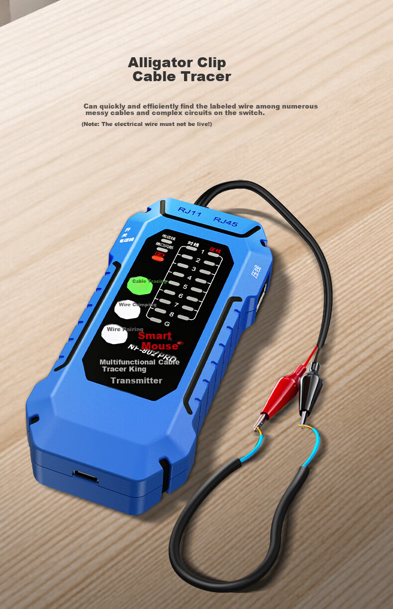 Smart Mouse NF-802pro Anti-Interference Cable Tracker Multifunctional POE Switch Load Testing 3-in-1 Network Tester 6