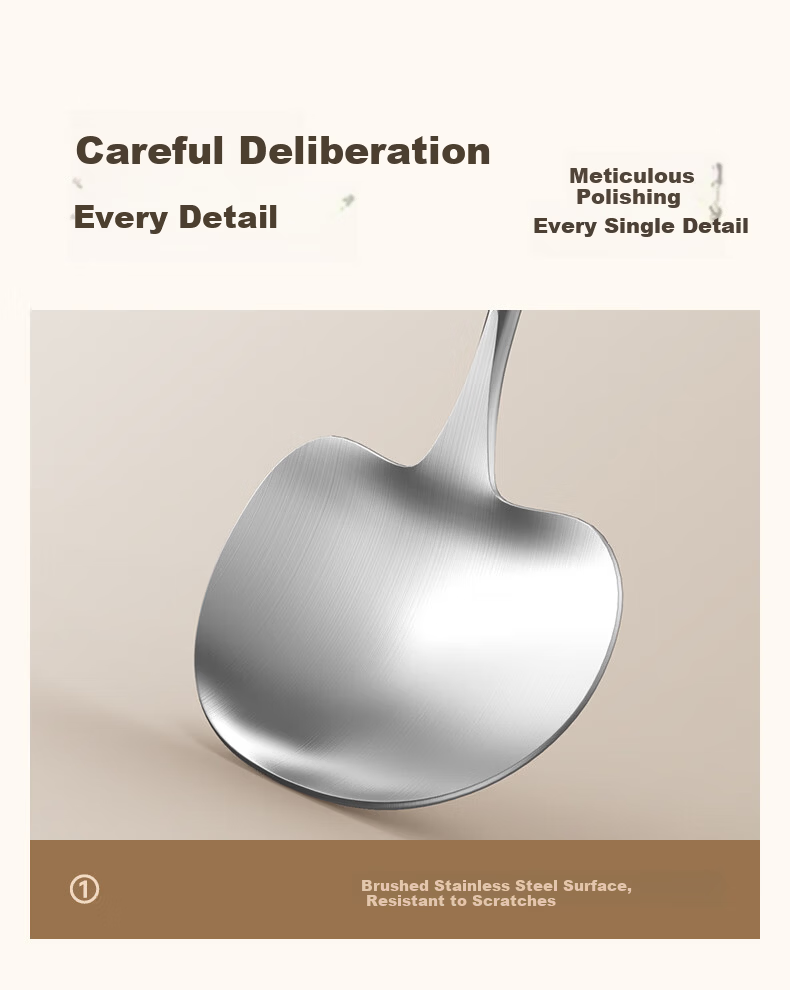 ASD Stainless Steel Mushroom Shaped Spatula Cooking Spoon Large Chinese Iron Wok Turner Food Grade Household Frying Spatula 13