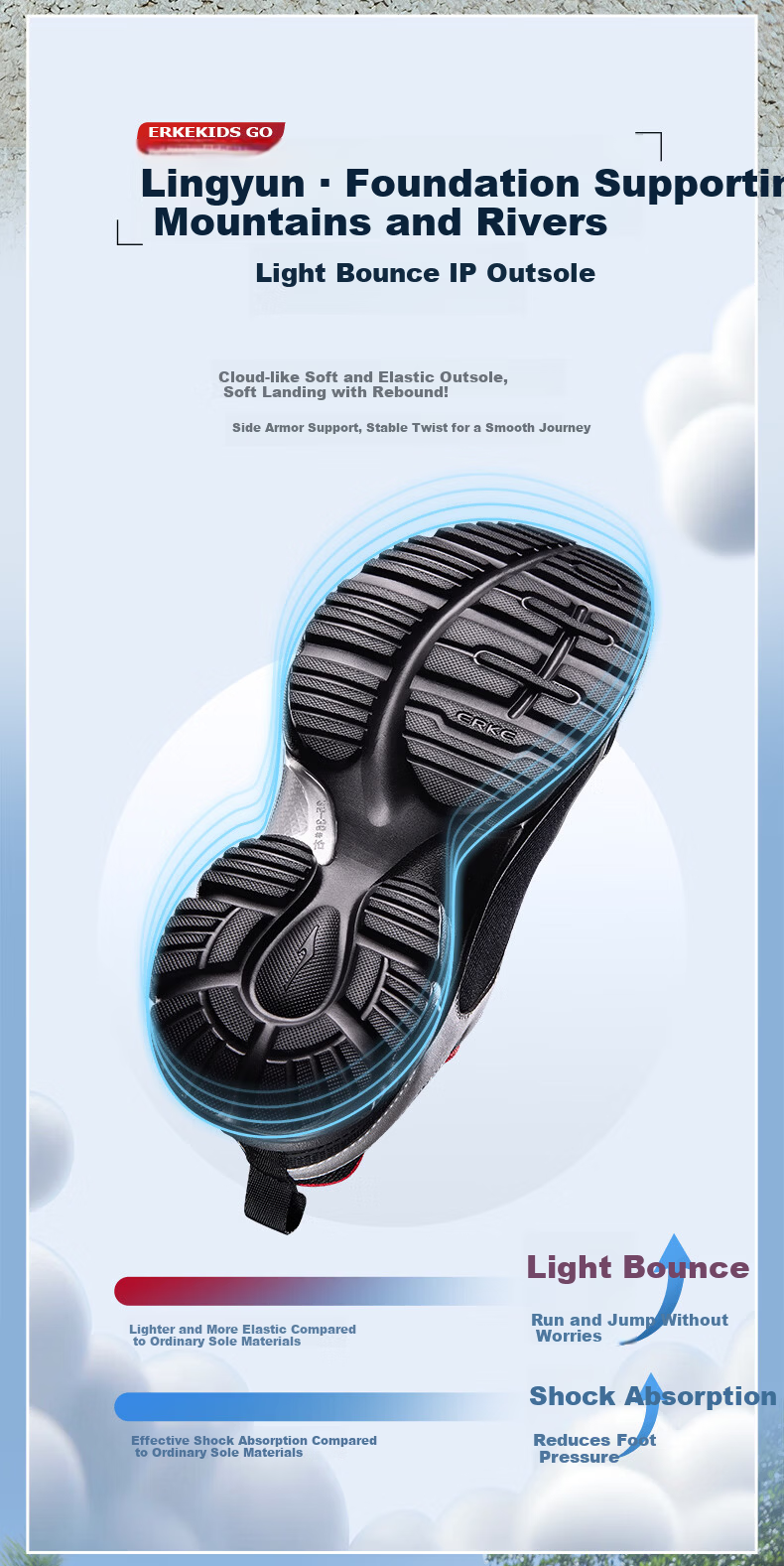 ERKE Kids Boys and Girls Running Shoes Children's Dial Buckle Shock Absorption Sports Shoes Black/Crystal White Size 34 7