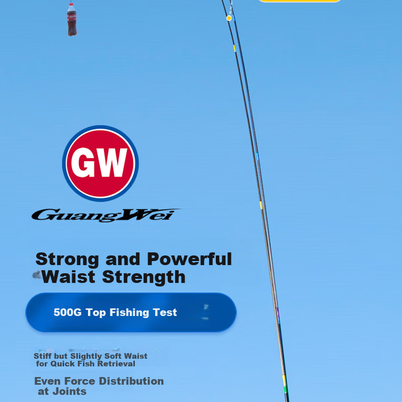 GW 3.6m 28-Tune Armor-Breaking Bow Premium Edition Ultra-Light Ultra-Hard Fishing Rod Hand Rod Tai Fishing Rod Lake Reservoir All-Purpose Fishing Pole 7