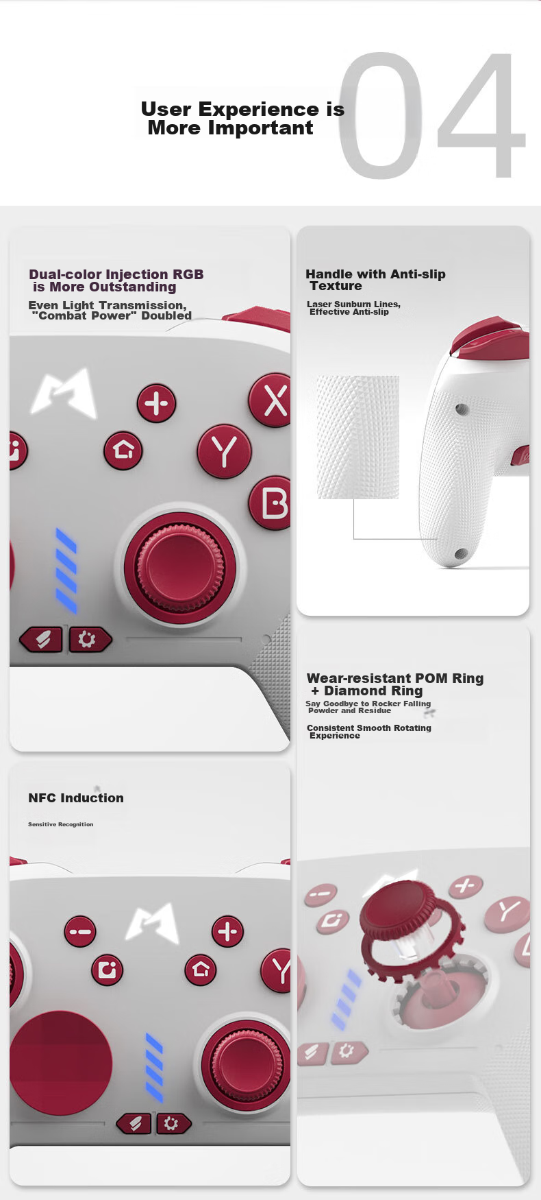 MOBAPAD Chitu Switch2/switch Controller, NS2 One-Button Wake-Up Controller Pro, Bluetooth Steam Wireless Game Controller for PC, Silk Song, Hades 2 Pokemon, Red 14