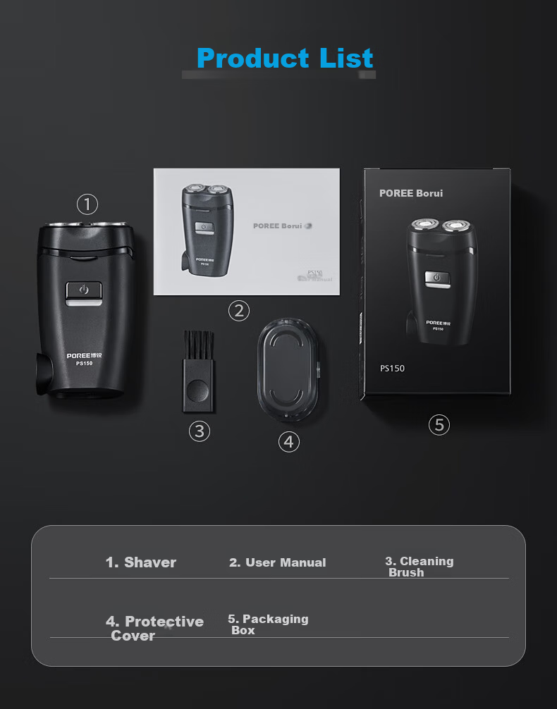 FLYCO FLYCO Bo Rui Electric Shaver, Fully Washable, Smart Rechargeable Portable Model Beard Trimmer, Gift for Father Or Boyfriend on Birthday Or Holiday, PS183 Subsidy 9