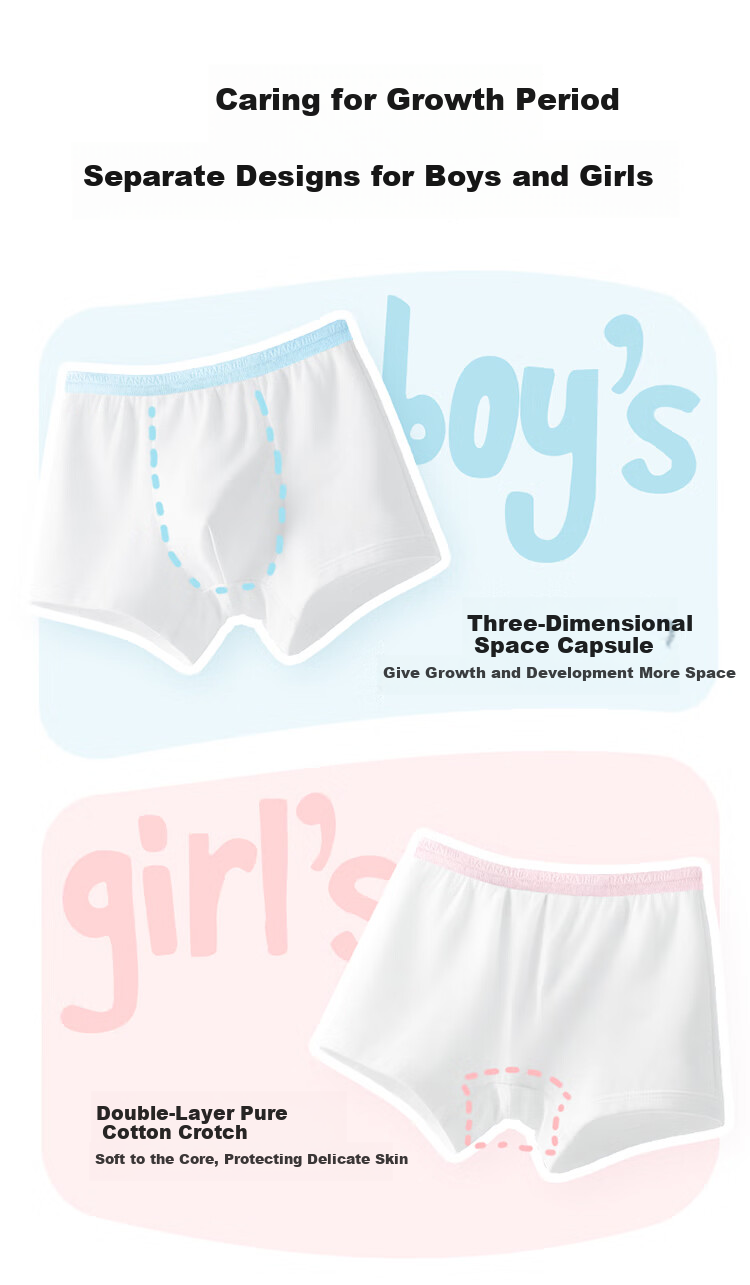 BANANA TRIP 100% Cotton Children's Disposable Antibacterial Boxer Briefs Class A Sterile Individually Packaged Girls 8-Pack XS 15