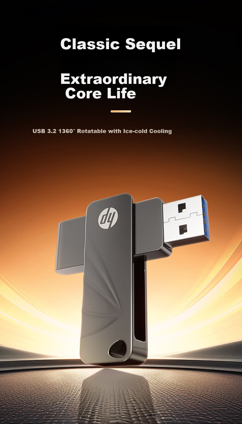 HP 128GB USB 3.2 762W Metal Rotating High-Speed USB Flash Drive Lightweight Portable Large Capacity USB Drive for Study Office Bidding Computer Car Use 2