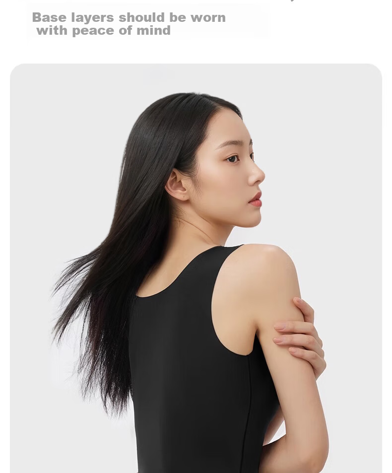 Herbal Original Thermal Vest for Women Autumn Shirt with Built-in Chest Pad Camellia Oil Hyaluronic Acid Slim Fit Base Layer Outerwear 11