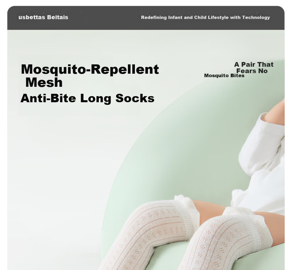 Betis Baby Socks Summer Thin Breathable Mesh Anti-Mosquito Knee Protection Long Tube Socks for Children 4