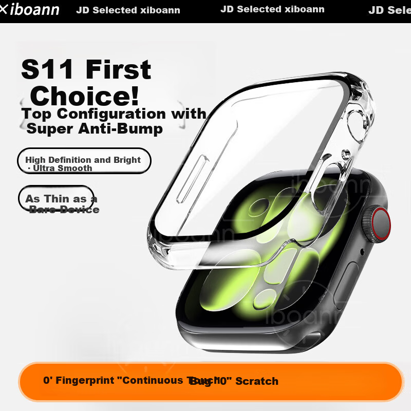 Iboann Tempered Glass Protective Case for iWatch S11, Shockproof Apple Watch Series 10/11 46MM Durable Screen Protector and Protective Shell Accessories