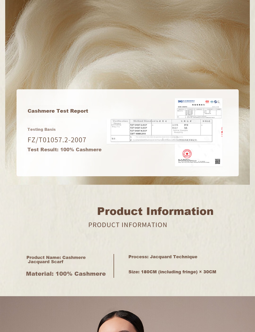 Shanghai Story Autumn Winter New 100% Cashmere Extended Scarf Jacquard Neck Warmer Gift Box for Elders Mom Mother's Day Birthday Gift 3