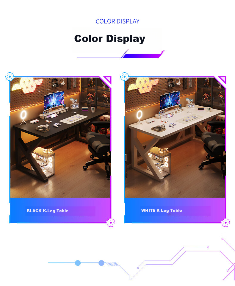 Yiman Computer Desk, Gaming Desk with Thickened Top, Office Study Writing Desk, Long Table for Two People, Home Use 8