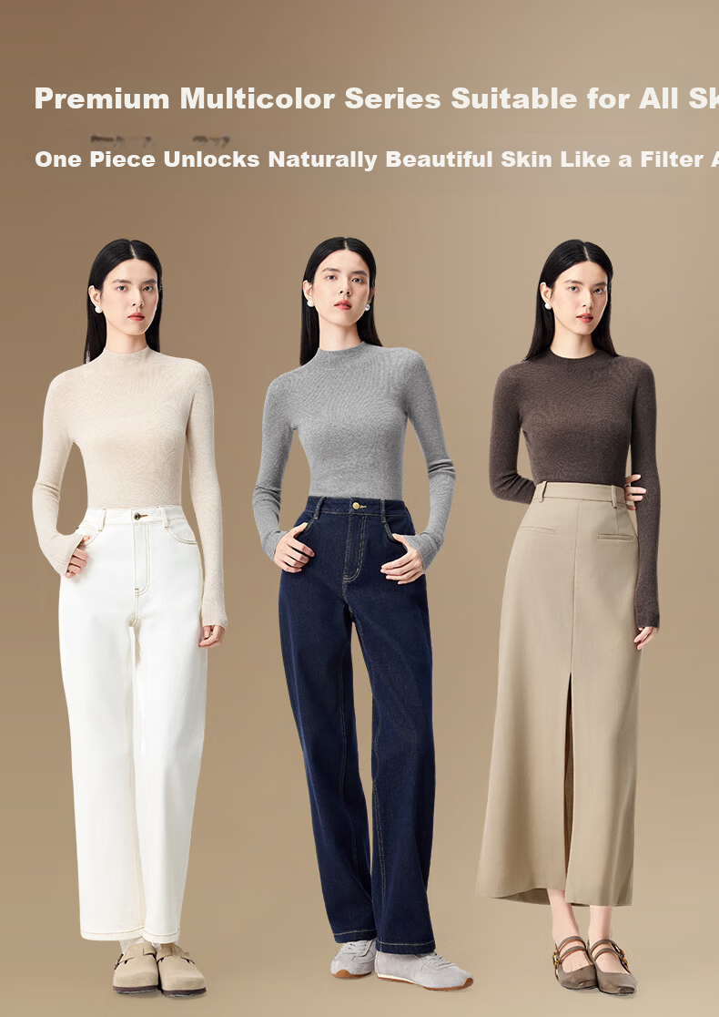 PurCotton Guo Jingjing Recommended Seamless Zero-Feel 100% Long-Staple Cotton Anti-Static Soft Cotton Sweater 25