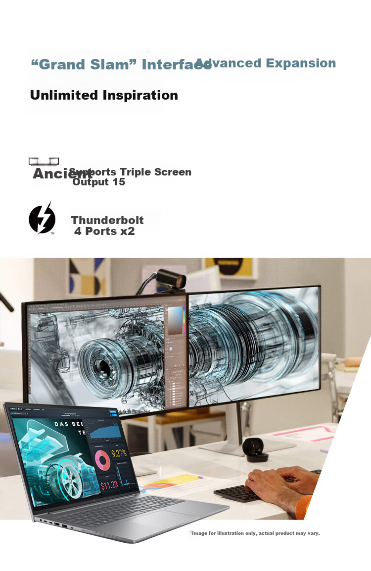 HP Zhan 99 New 16-inch Workstation-Level High-Performance AI Business Laptop Core 2nd Gen Ultra7 255H 32GB 1TB 2.5K Display 9