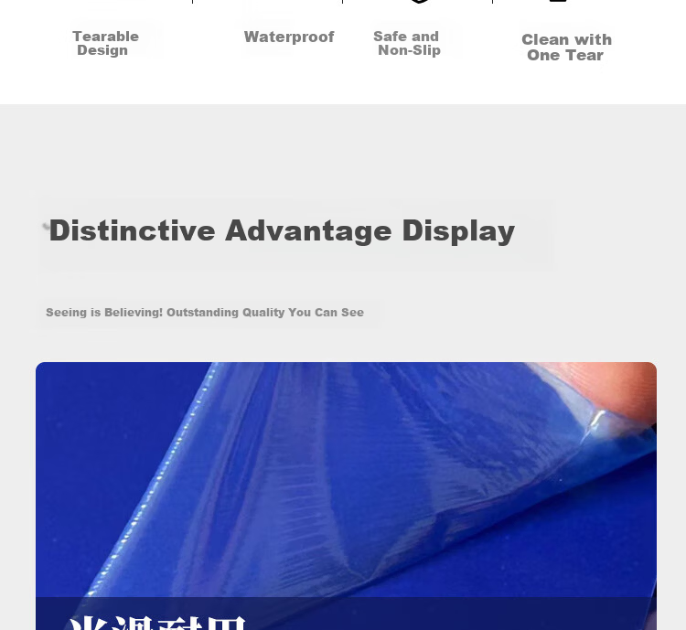 Zhongjing Adhesive Dust Mat Peelable Dust Removal Pad Cleanroom Factory Floor Mat 60X90CM Blue 4