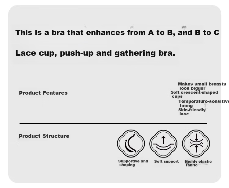 GRACEWELL Lace Push-Up Shaping Bra for Small Bust, Lift and Gather, Anti-Sagging, Side Support, Summer Bra 1