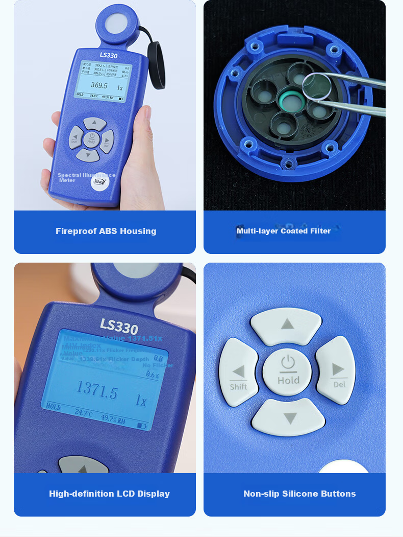 Linshang Spectral Color Temperature Illuminance Meter LS330 Light Plant Illuminance Tester UV Index Tester 12