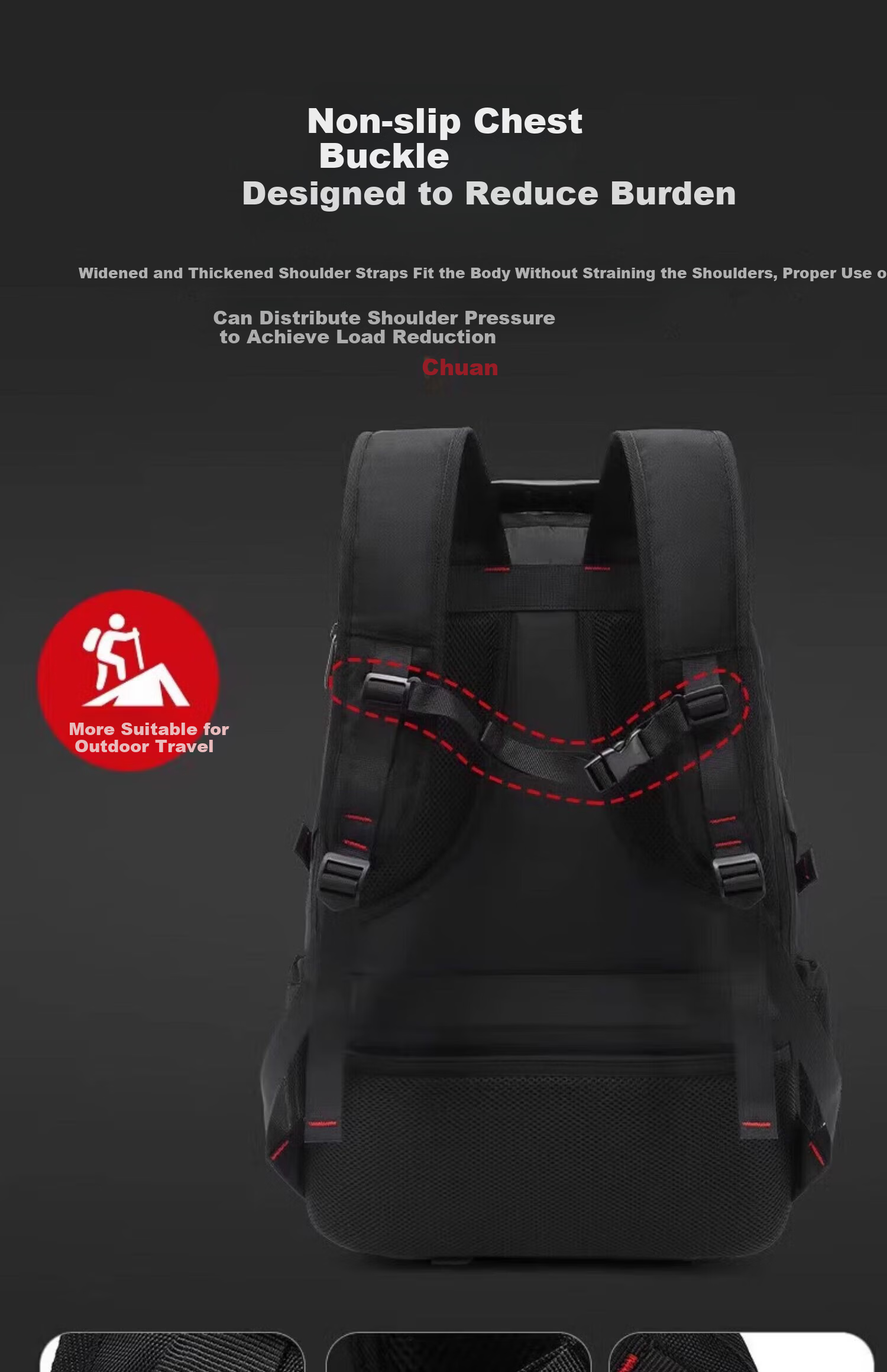 Warrior Men's Backpack Travel Business Double Shoulder Bag 90L Large Capacity School Bag Outdoor Hiking Lightweight Luggage Bag 4