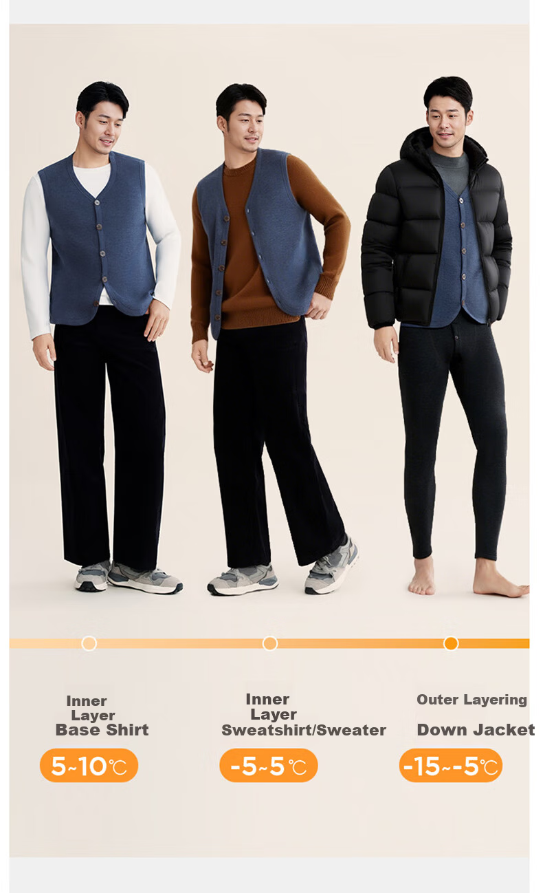Bejirog Men's Thermal Vest Middle-aged and Elderly Fleece Lined Thickened Sleeveless Lamb Wool Inner and Outer Wear Waistcoat 6