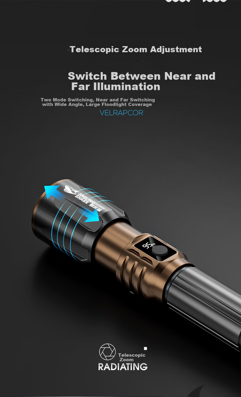 Smile Shark 5340 High-Power Flashlight 2025 New Outdoor Ultra-Bright Long-Lasting Laser Rechargeable Emergency Lighting Lamp 8
