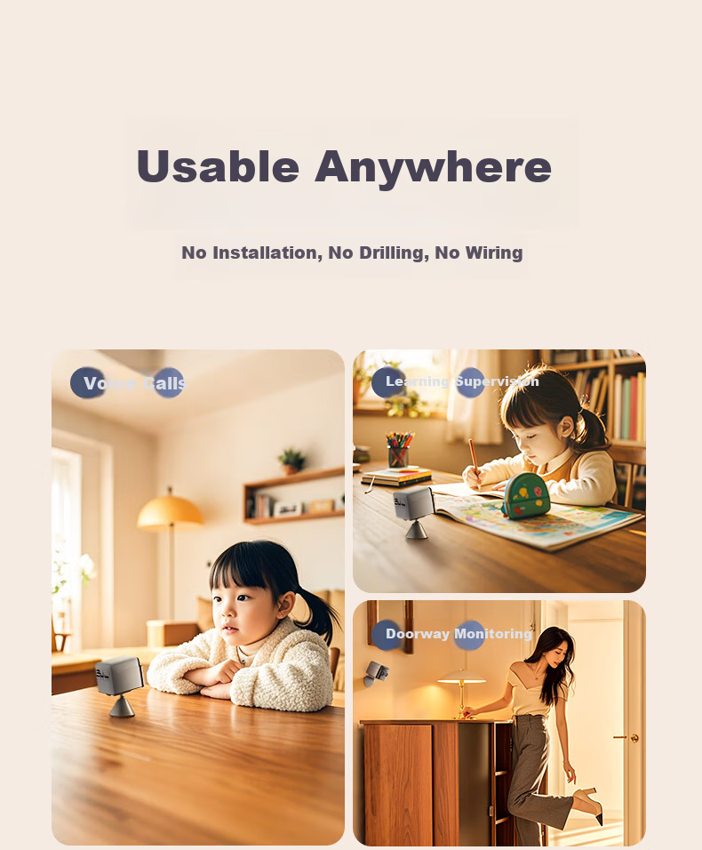 Tuqiang Camera Lifetime Data-Free Wireless No Network No Power Needed Remote HD Night Vision Home Surveillance Recorder WiFi Indoor JD Self-Operated 16