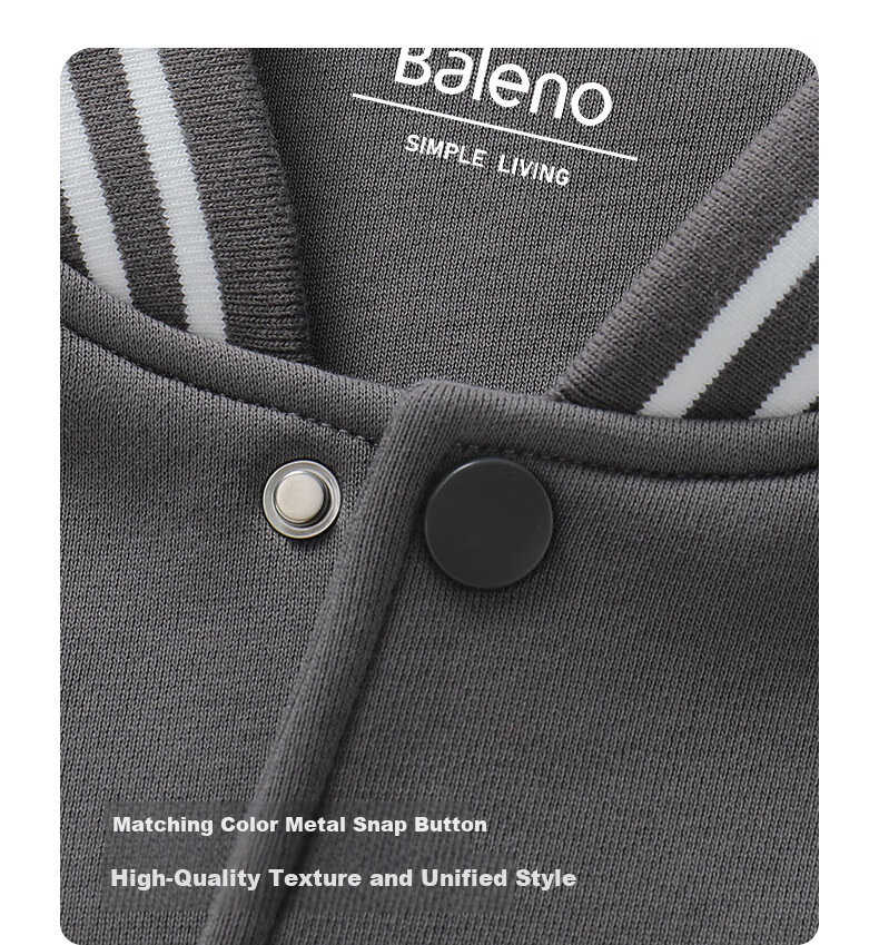Baleno Baseball Jacket for Men, Spring Simple Cool Youth Trendy Brand Coat, Casual Oversized Couple Knitted Color-Block Jacket 14