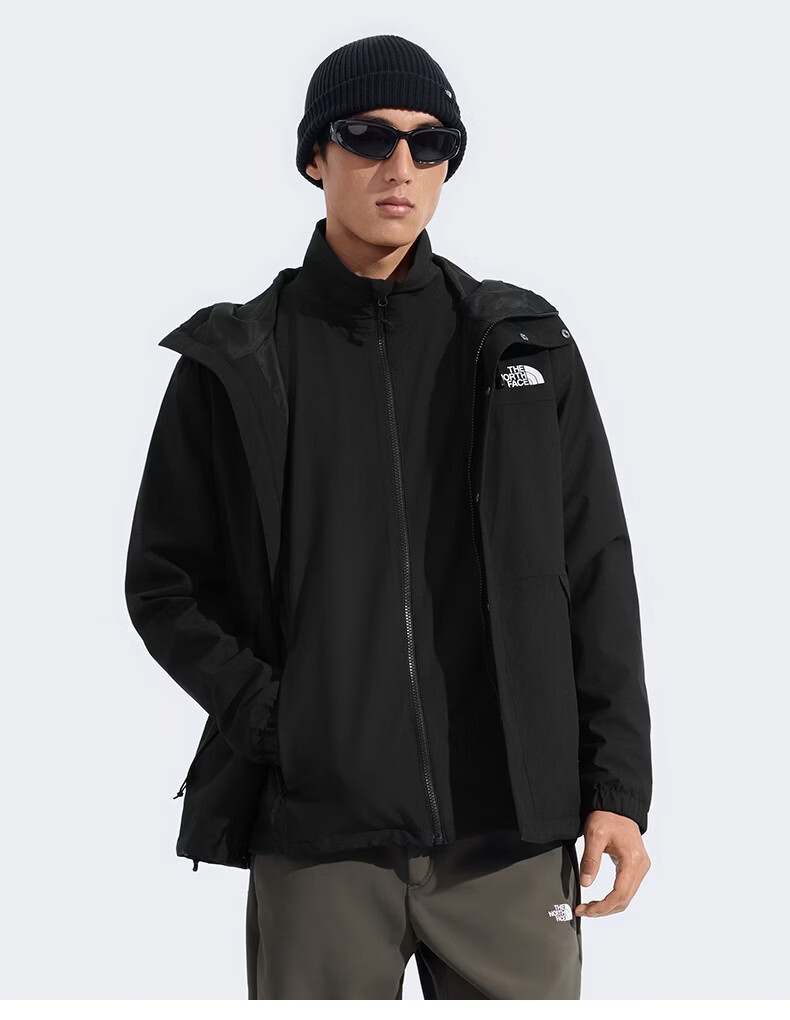 The North Face Men's Softshell Jacket Windproof Water-Repellent Outdoor Jacket 8JS6 Black/JK3 XL 3