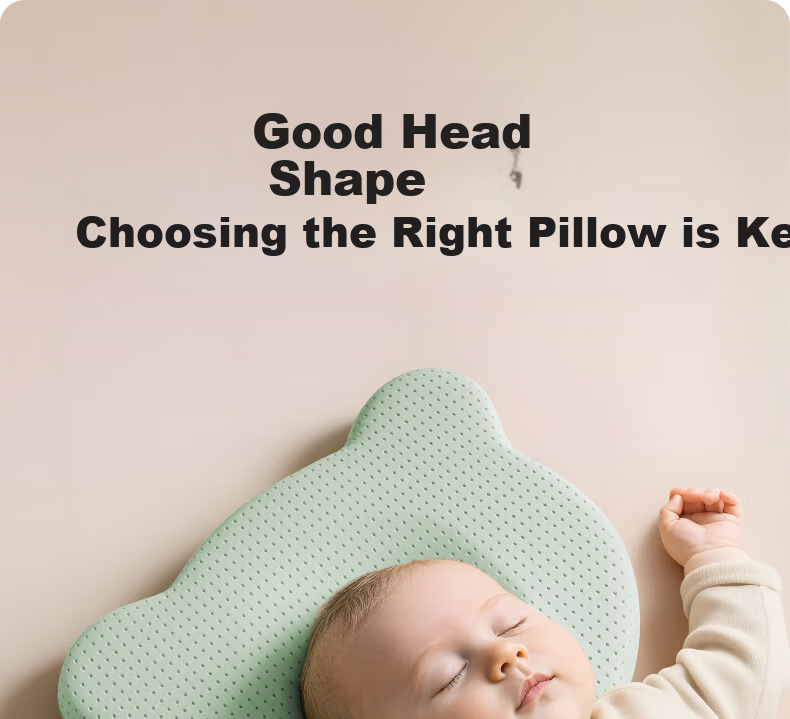 EVOCELER Baby Shaping Pillow Newborn Silicone Head Shaping Pillow 0-6-12 Months All-Season Baby Pillow 2