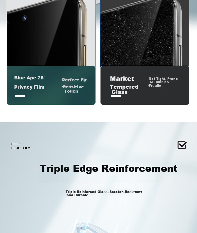 Mr. Blue Gorilla Huawei Mate80 Pro Privacy Screen Protector Tempered Glass Film for Mate80/Mate80 Pro Anti-Peeping Privacy Protection Phone Screen Protector 4