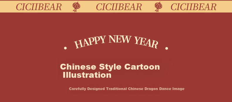 Ciciibear Boys' Dragon Year Red Fleece-Lined Sweatshirt Children's New Year Winter Top Baby Winter Wear 6