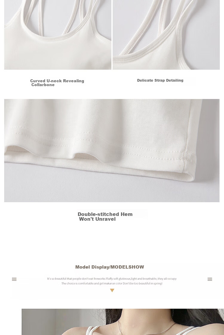 Langsha White Camisole Vest for Women 2026 New Slim Fit Outerwear with Chest Pad, Beautiful Back Cotton Yoga Base Shirt 11