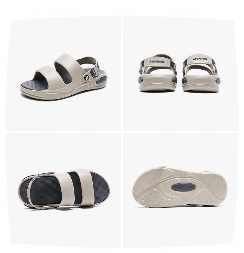 HLA Men's Summer Fashion Outdoor Dual-Wear Sandals HAALXM2FBK050 Gray Size 41 19