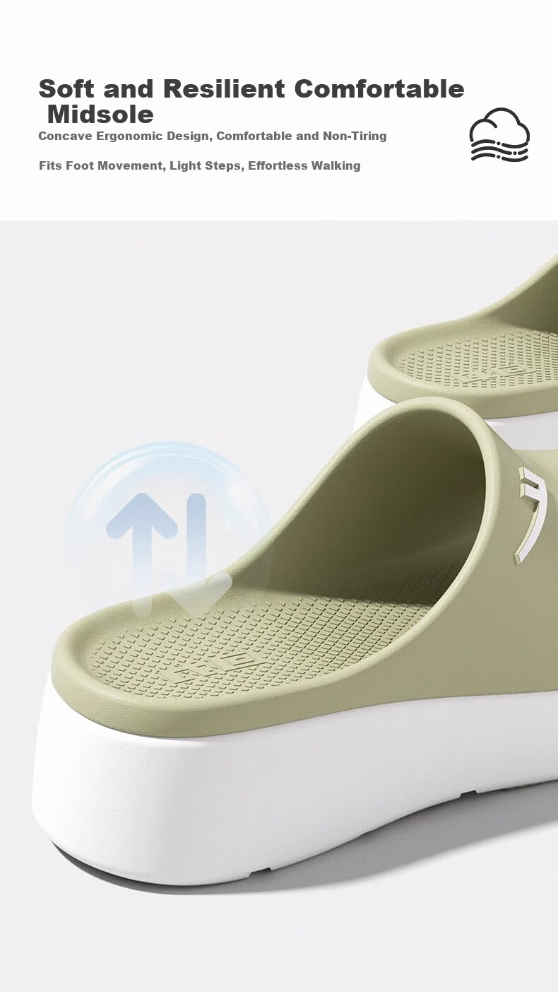 Warrior Thick Sole Women's EVA Non-Slip Home Bathroom Slippers Outdoor Wear Resistant Beach Shoes Avocado Green Size 36-37 5