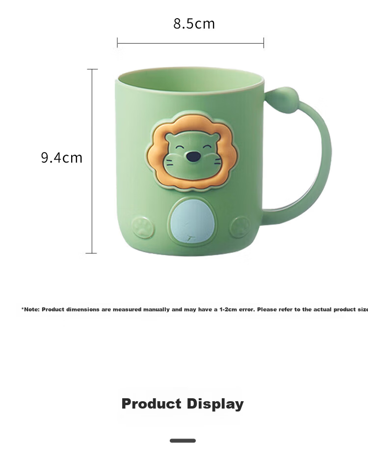 Jebish Children's Mouthwash Cup Toothbrush Cup Baby Toothbrush Cup Cute Cartoon 2-Pack 10