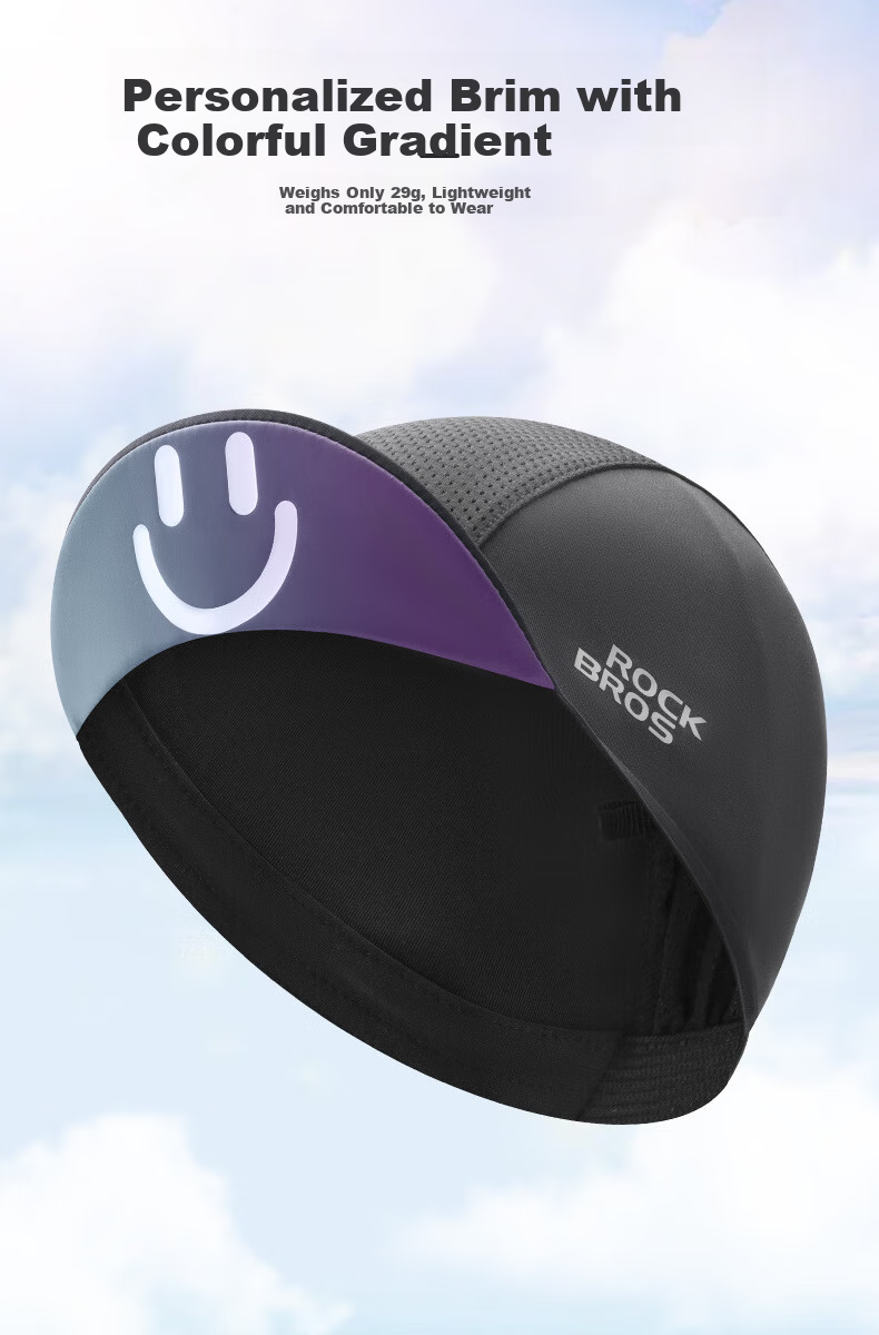 RockBros Cycling Cap COOLMAX Breathable Sun Protection Helmet Liner Head Cover Men Summer Black Yellow 10