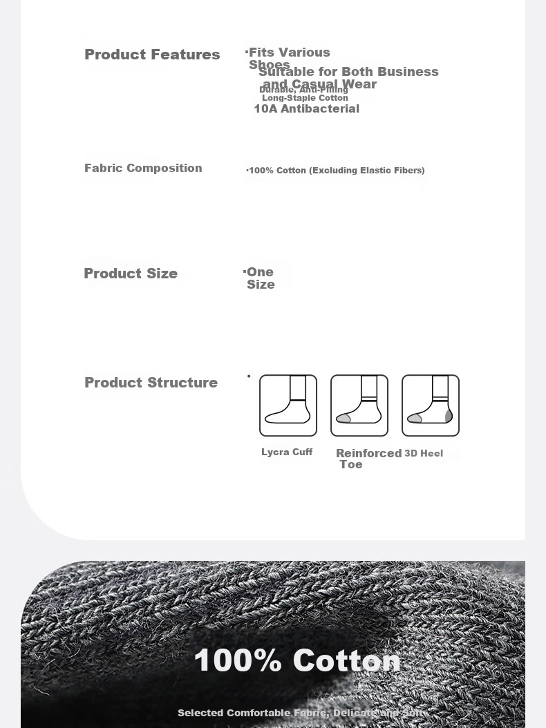 Mian Xiaonian Men's Short Cotton Socks Spring Summer [100% Pure Cotton 10A Antibacterial Deodorant] Sweat-Absorbing Breathable No-Show Socks 10 Pairs 3