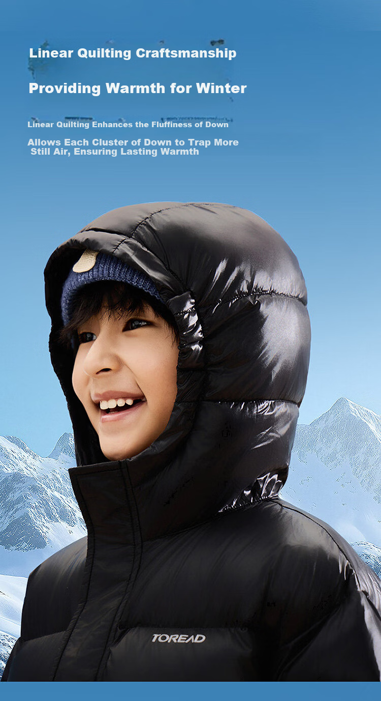 TOREAD Kids Down Jacket Unisex Winter Thickened Windproof Puffer Coat Military Green 120 4