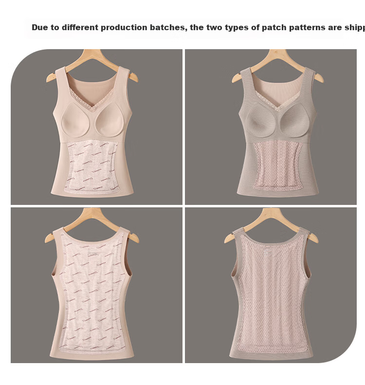 GRACEWELL 100% Wool Filled Warm Vest for Women with Chest Pad, Bra-Free, Autumn Winter Fleece Lined Seamless Base Layer Underwear 1