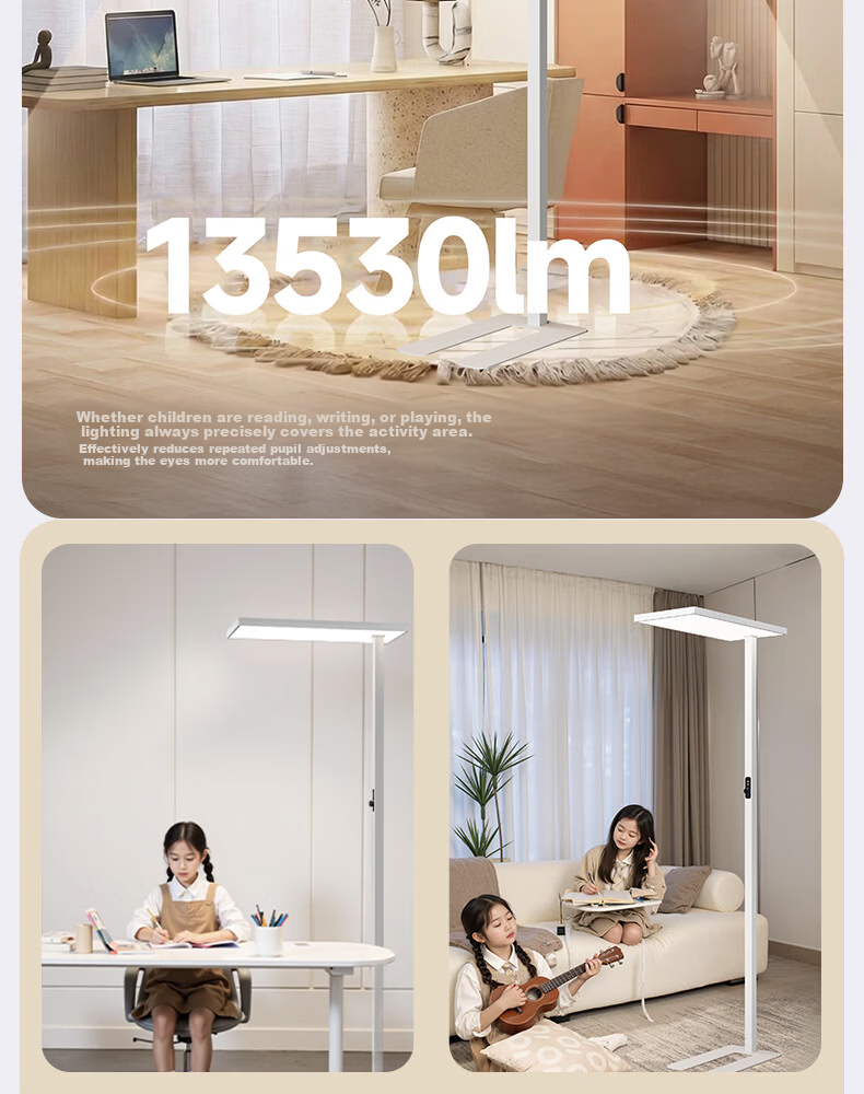 Dell Vertical Eye-Care Floor Lamp Full Spectrum 130W Children's Student Reading Desk Lamp Bedroom Bedside Light 14