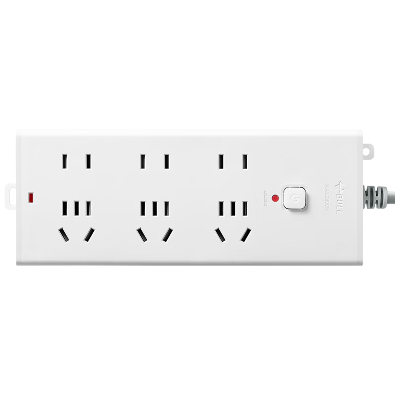 BULL Power Strip / Extension Cord / Power Bar / Surge Protector with 6 Outlets And Master Switch, 1.8 Meters Long