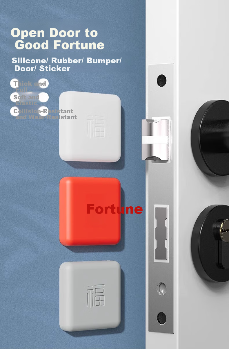 Xinuo Silicone Door Handle Bumper Thickened Silicone Refrigerator Anti-Collision Cushion Fu Character Door Collision Protector Pad 1