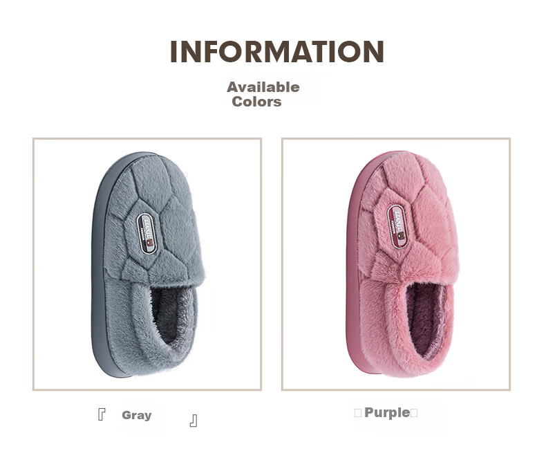 YUZHAOLIN Cotton Slippers for Men and Women, Large and Extra Large Size, Plush Warm Home Cotton Shoes YG952 3