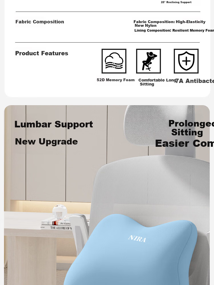 Nila Maternity Lumbar Support Cushion Office Seat Backrest Pad Waist Support Pillow for Women 2