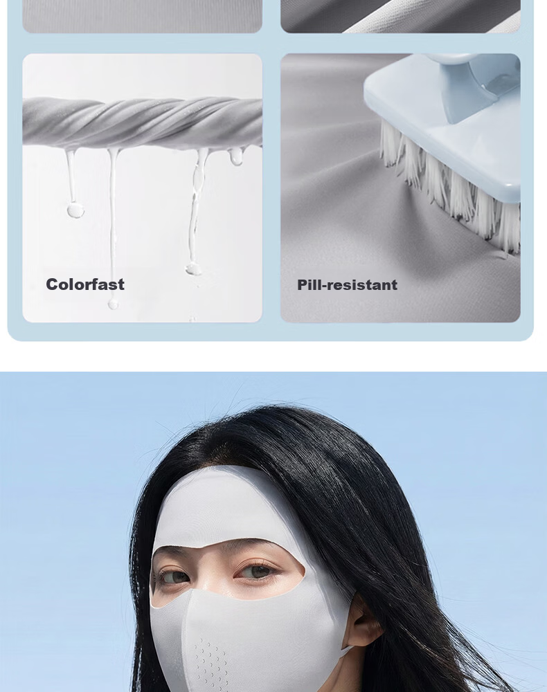 EFZ Full Face Sunscreen Mask for Women UV Protection Breathable Face Bikini Cycling Driving Ice Silk Full Face Sun Protection Mask 15