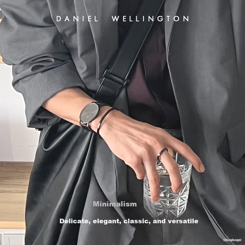 Daniel Wellington DW Ring for Women [520 Gift for Girlfriend] Classic Couple Ring Space Gray Size 48 DW370
