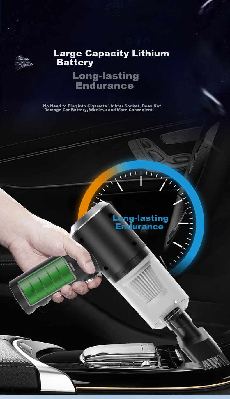 YOMO Car Vacuum Cleaner High Power Wireless Handheld Portable Small Car Home Vacuum F6001 4