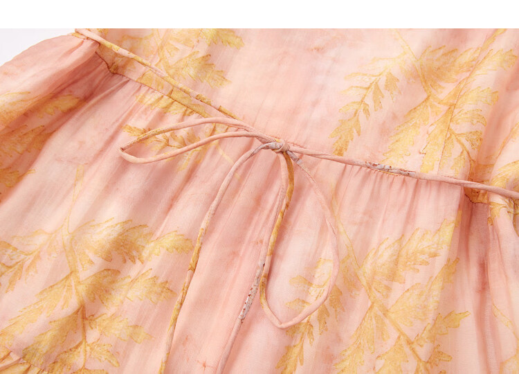 Demana [Elegant Lyocell] Summer French V-Neck Lace Splice Printed Waist-Slimming Dress for Women Premium 13
