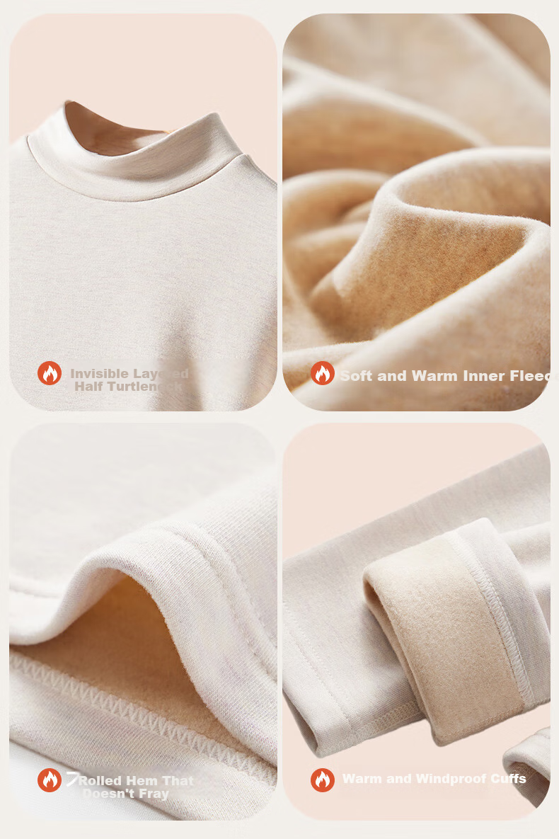 MiiOW Thermal Cashmere Silk Underwear Set Autumn Winter Thickened High Neck High Waist 2025 New Style 11