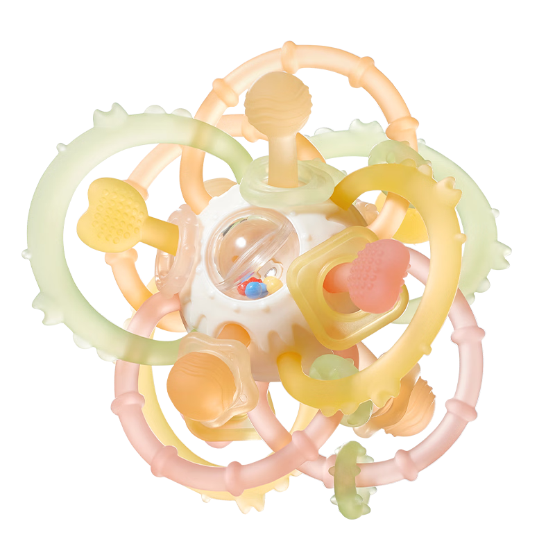 Betis Manhattan Handheld Baby Teething Sensory Ball for 0-1 Year Old Warm Honey Delight