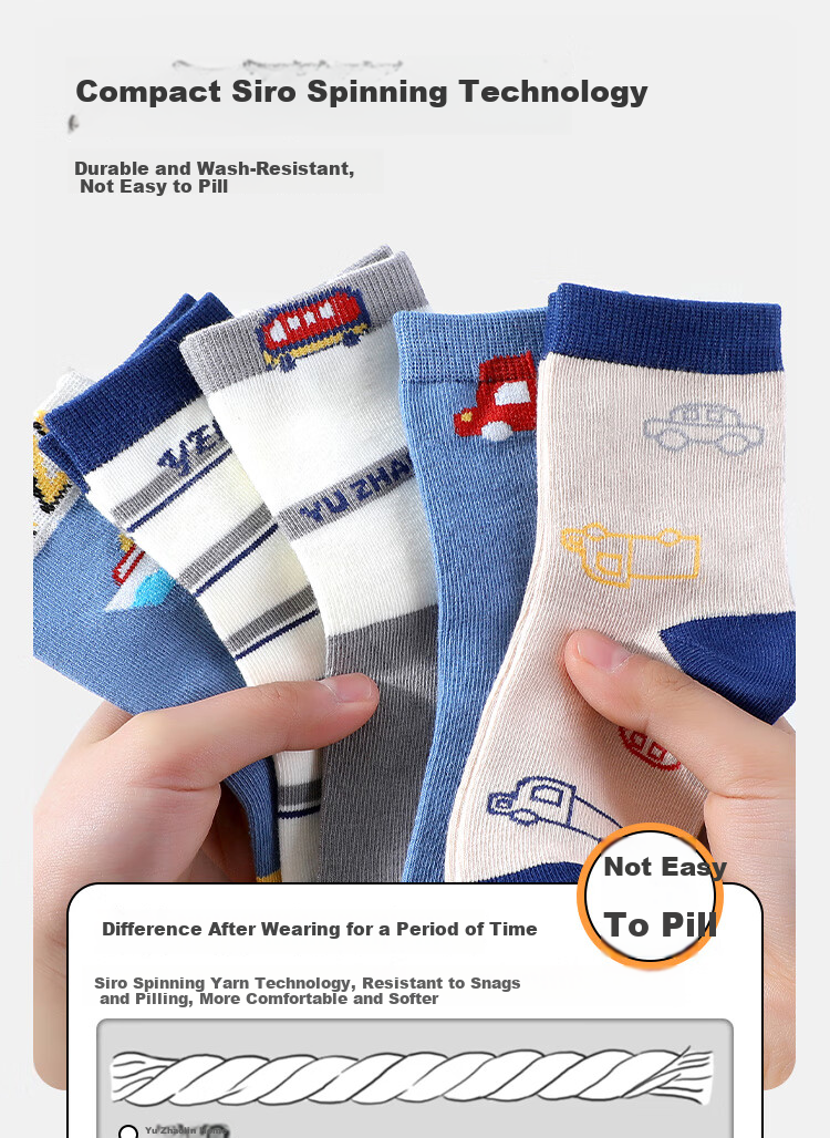YUZHAOLIN Kids Boys Cotton Socks Comfortable Socks for Home and Outdoor Wear 2 Pairs 3