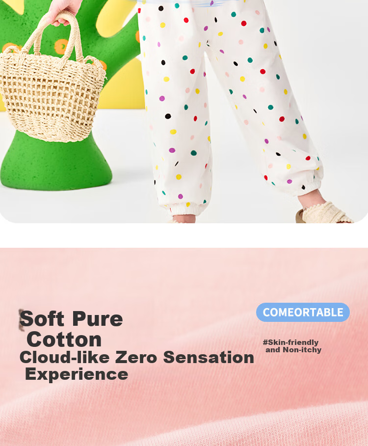 Badibadi Summer Baby Toddler Girls Cotton Short Sleeve T-Shirt and Pants Set Lightweight Breathable Doll Baby Size 90 4